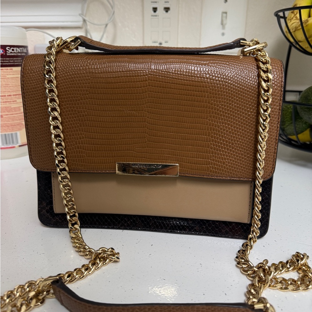 MK Brown and Tan Women's Bag